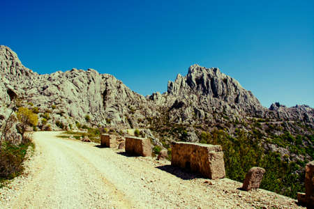 unpaved road in Dalmatia, Croatiaの写真素材