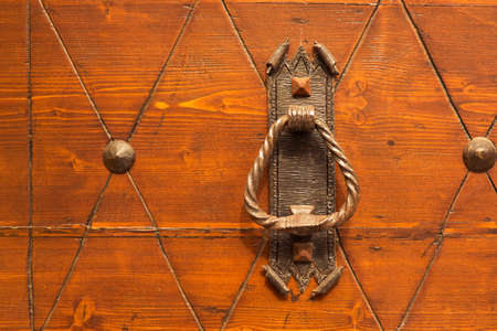 close-up of old-fashioned wooden door