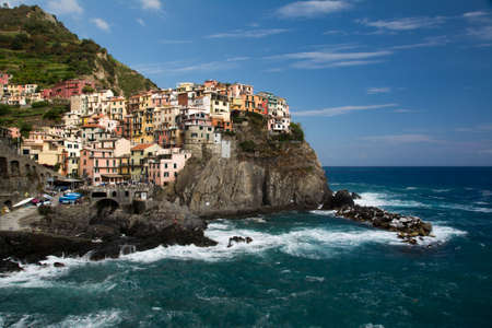 old village of  Manarola, Italyの写真素材