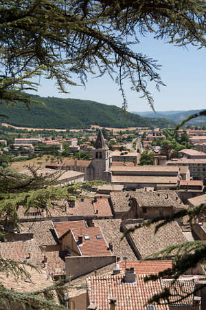 Sisteron city from above , Franceの写真素材