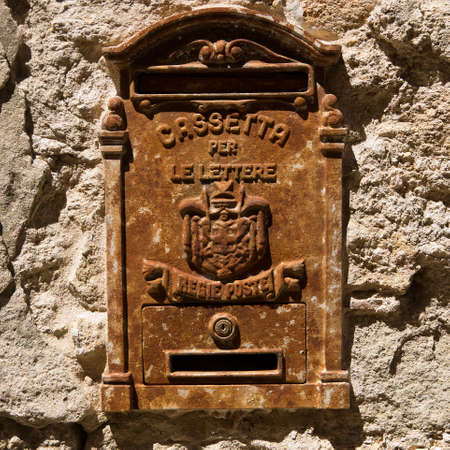 old rusty facade mailbox photographed in Provenceの写真素材