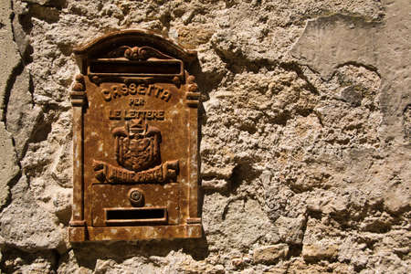 old rusty facade mailbox photographed in Provenceの写真素材