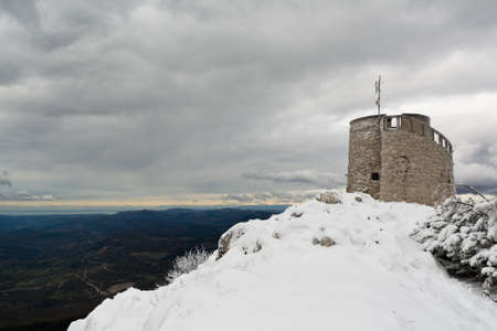 Snow on top of Istria, the UÄka mountain, Croatiaの写真素材
