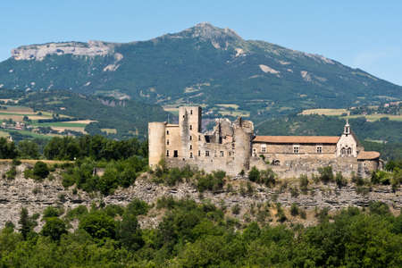 abandoned medieval castle in Southern France, Provenceのeditorial素材
