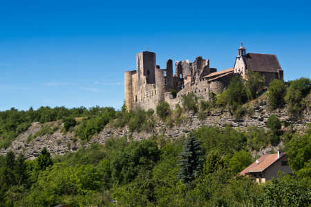 abandoned medieval castle in Southern France, Provenceのeditorial素材