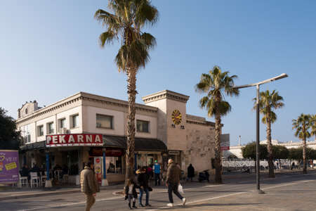 Slovenian city Koper , PristaniÅ¡ka streetのeditorial素材