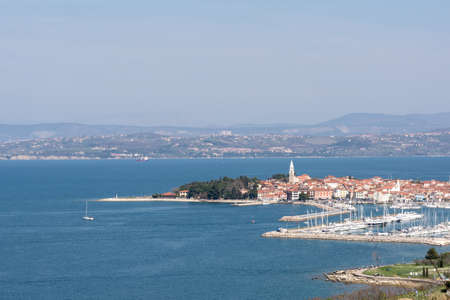 panorama of Izola in Sloveniaの写真素材