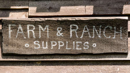 farm & ranch store wood signの写真素材