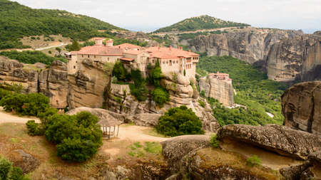 sandstone rock formations Meteora , Greeceの写真素材