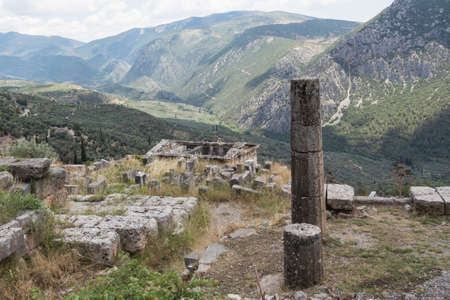 ancient excavations in Delphi , Greeceの写真素材