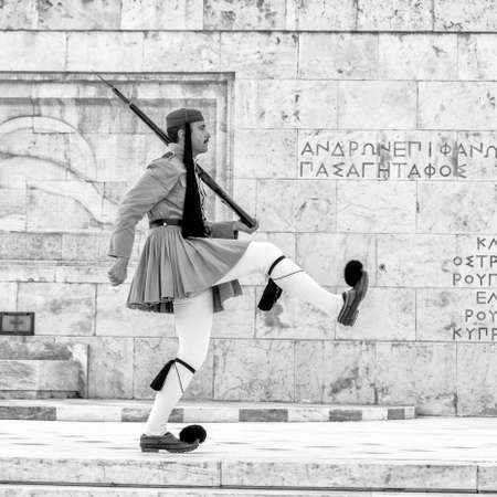 ATHENS, GREECE - JULY 21, 2017: Ceremonial changing guards in Athens