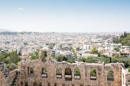 panorama of the Greek capitol Athens, from the Acropolisのeditorial素材