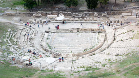 The Theatre of Dionysus at Athens, Greece ,view from the Acropolisの写真素材