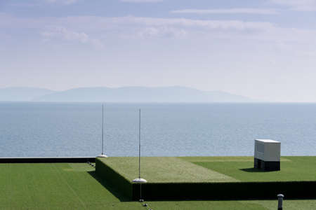 green rooftops in an urban environmentの写真素材