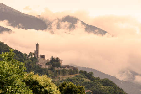 Castel Telvana near Borgo Valsugana in Trentino-Alto Adige/SÃ¼dtirol region , Italy   orange filterの写真素材