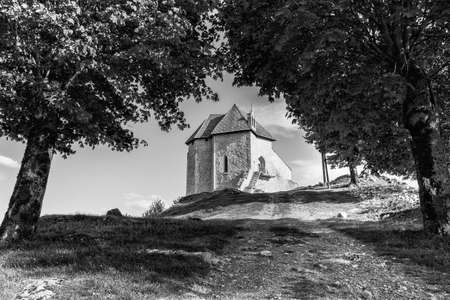 remains of the church in the fort Sokolac in the village of Brinje, Lika region, Croatiaの写真素材
