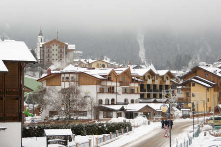 New Year atmosphere in Andalo, Dolomites, Italyの写真素材