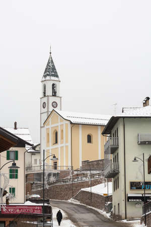 New Year atmosphere in Andalo, Dolomites, Italyの写真素材