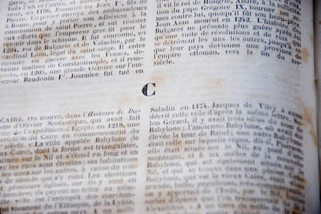 An open dictinary  book on letter Cの写真素材