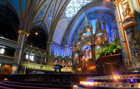 Notre Dame de Montreal Basilica in Montreal, Canadaのeditorial素材