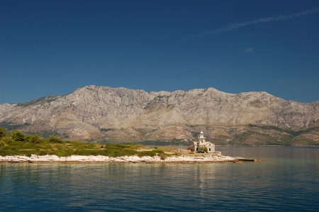 Lighthouse in Sucuraj on Hvar islang in Croatiaの写真素材