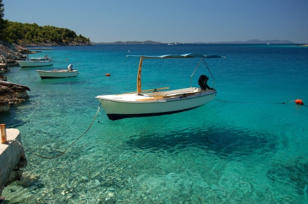 Quiet bay nearby Milna on Brac island in Croatiaの写真素材