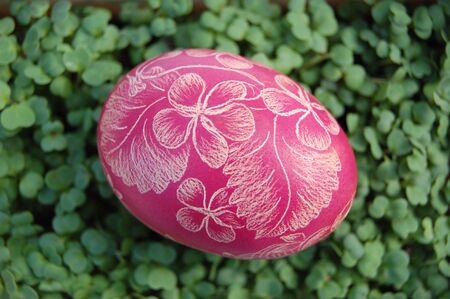 Hand-made Easter egg from Polandの写真素材