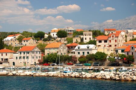 gorgeous picturesque village sumartin on brac island, croatiaの写真素材