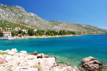 gorgeous picturesque summer landscape of croatian landscapeの写真素材