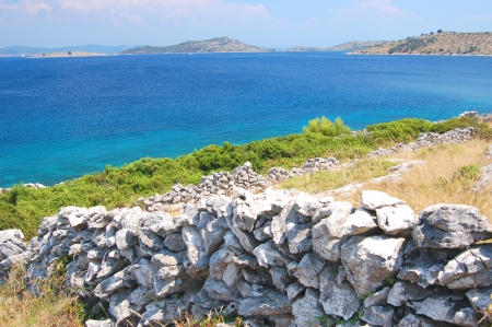 picturesque scenic view of adriatic beach on kornati islands, croatiaの写真素材