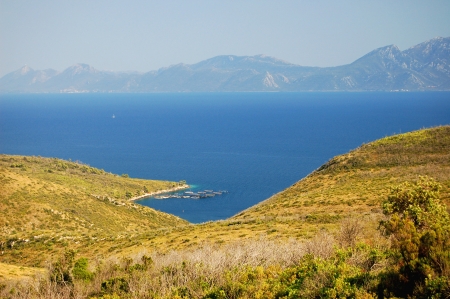 spectacular picturesque summer landscape of Hvar coast, Croatiaの写真素材