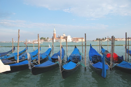 Gondolas in veniceの写真素材