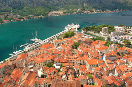 Picturesque gorgeous view on Kotor, Montenegroの写真素材