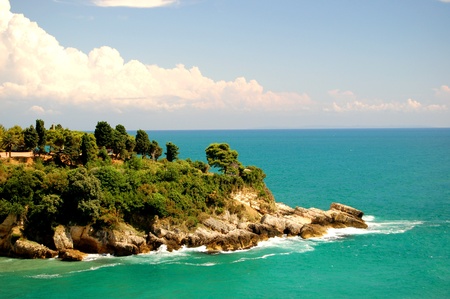 Picturesque gorgeous cliff in Ulcinj, Montenegroの写真素材