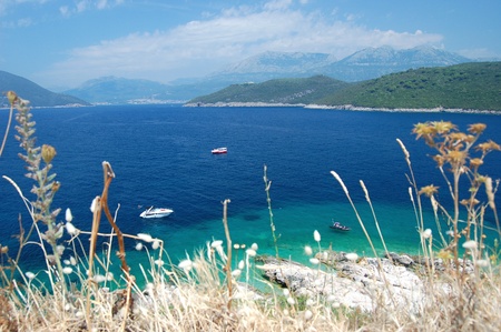 Superb picturesque scene of adriatic beach in Montenegroの写真素材