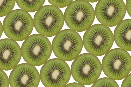 Composition made of slices of kiwiの写真素材