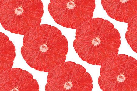 Composition made of pulp of red grapefruitsの写真素材