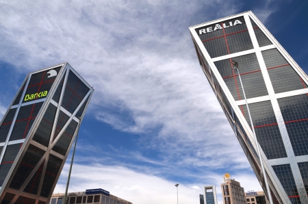 Madrid, Spain - August 25, 2012 : Gate of Europe buildings.のeditorial素材