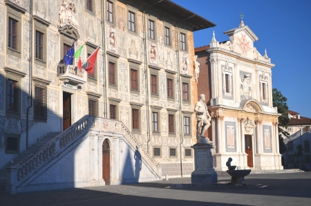Beautiful building of University on Piazza dei Cavalieri in Pisa, Tuscany - Italyのeditorial素材