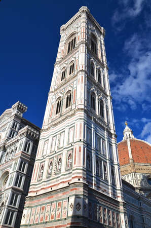 Spectacular view of famous marble cathedral Santa Maria del Fiore in Florence, Italyの写真素材