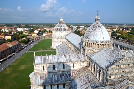 Impressive aerial view on Square of Miracles in Pisa, Italyの写真素材