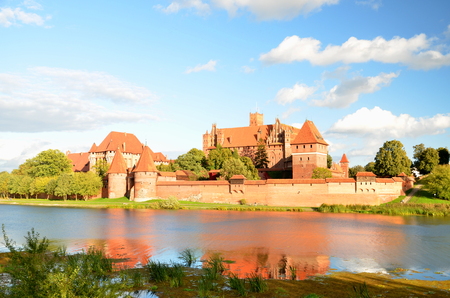 Picturesque view of Malbork castle in Pomerania region, Polandのeditorial素材