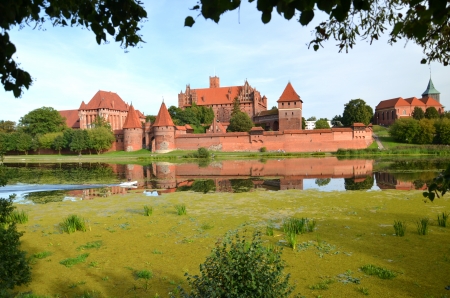 Picturesque view of Malbork castle in Pomerania region, Polandのeditorial素材