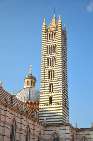 Magnificent marble cathedral in Siena, Italyの写真素材