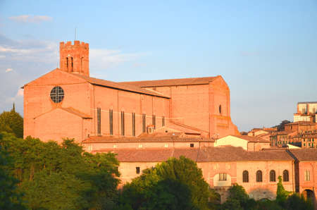 Basilica of San Domenico in Siena, Tuscany, Italyの写真素材