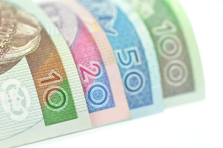 variety of zloty banknotes from Poland