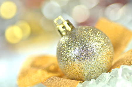 christmas decoration, colored Christmas ball and bokeh backgroundの写真素材