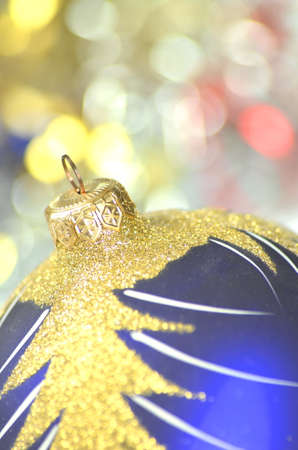 christmas decoration, colored Christmas ball and bokeh backgroundの写真素材