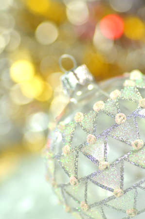 christmas decoration, colored Christmas ball and bokeh backgroundの写真素材