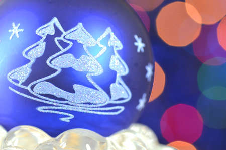 christmas decoration, Christmas ball against bokeh backgroundの写真素材